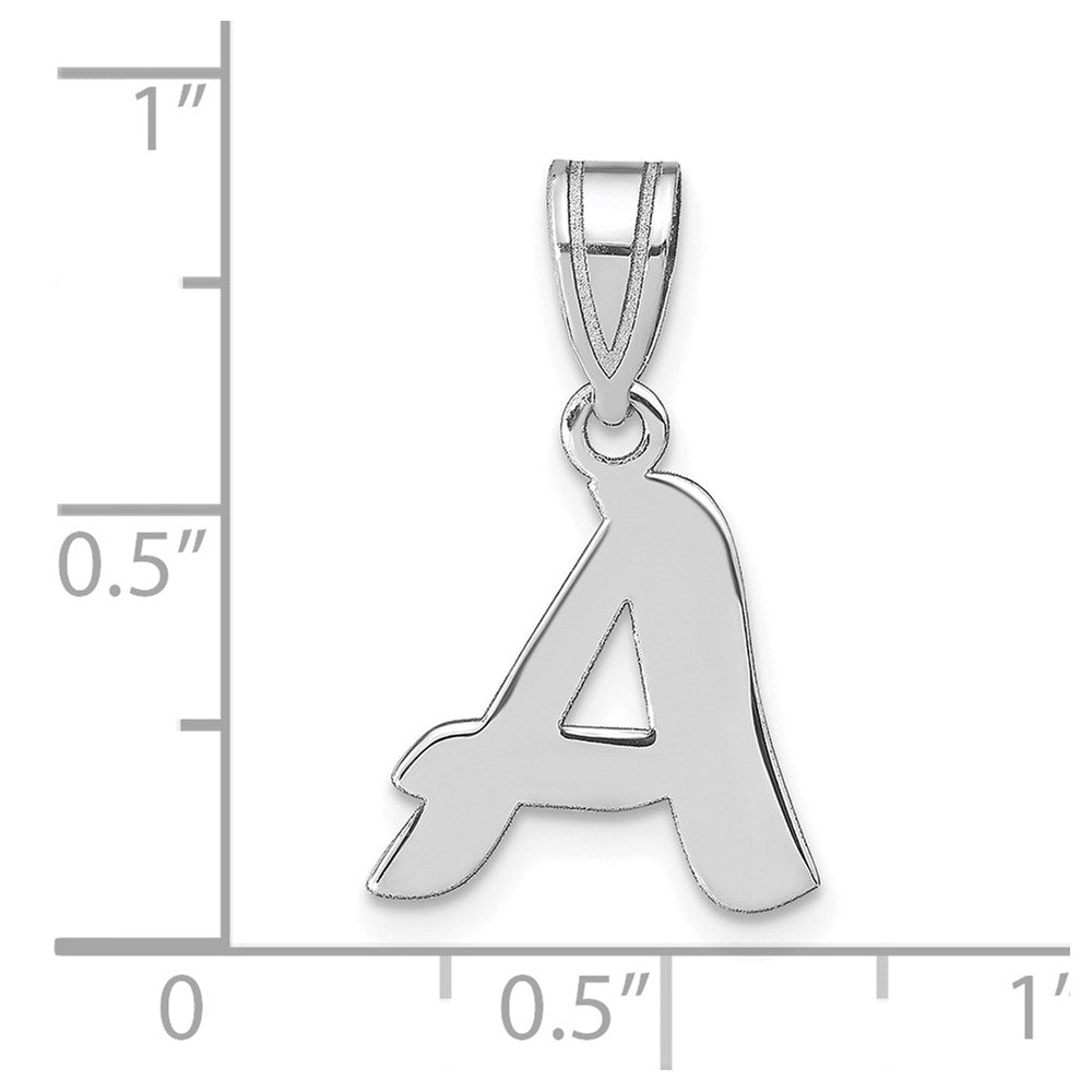 FJC Finejewelers 14 kt White Gold Polished Script Letter A Initial Charm 15 x 13 mm