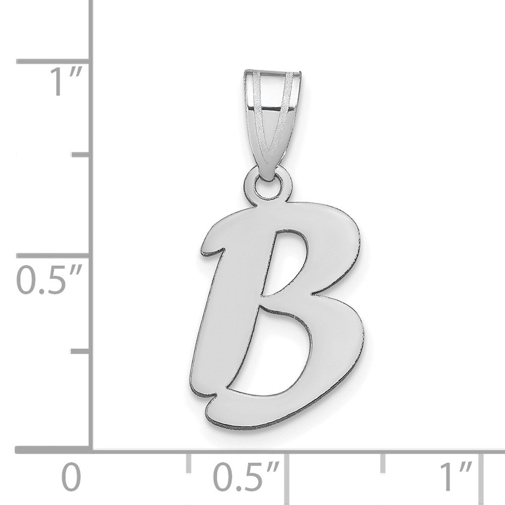 FJC Finejewelers 14 kt White Gold Polished Script Letter B Initial Charm 17 x 11 mm