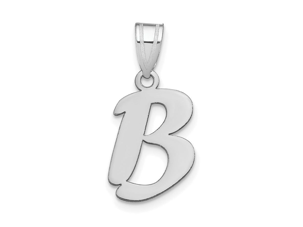 FJC Finejewelers 14 kt White Gold Polished Script Letter B Initial Charm 17 x 11 mm