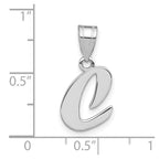 FJC Finejewelers 14 kt White Gold Polished Script Letter C Initial Charm 15 x 11 mm