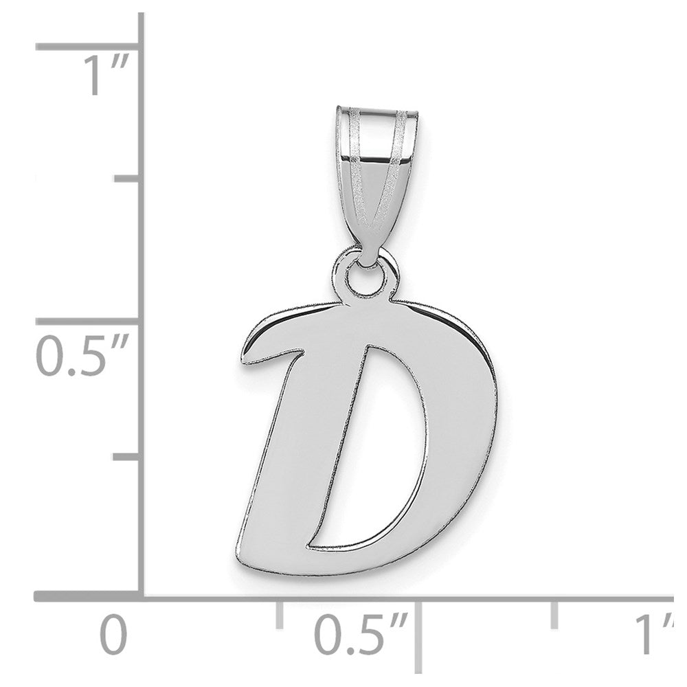 FJC Finejewelers 14 kt White Gold Polished Script Letter D Initial Charm 15 x 12 mm