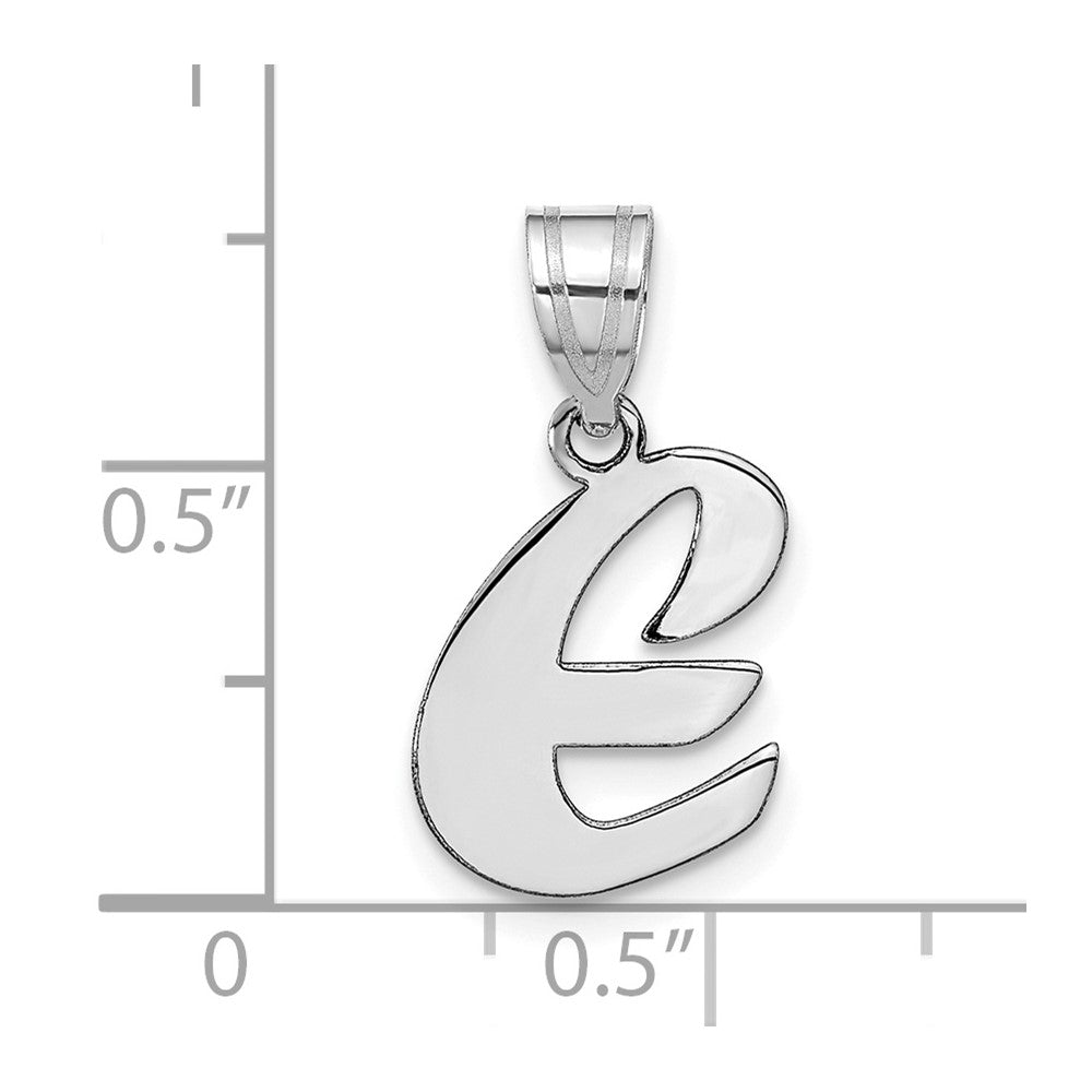 FJC Finejewelers 14 kt White Gold Polished Script Letter E Initial Charm