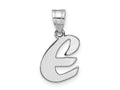 FJC Finejewelers 14 kt White Gold Polished Script Letter E Initial Charm