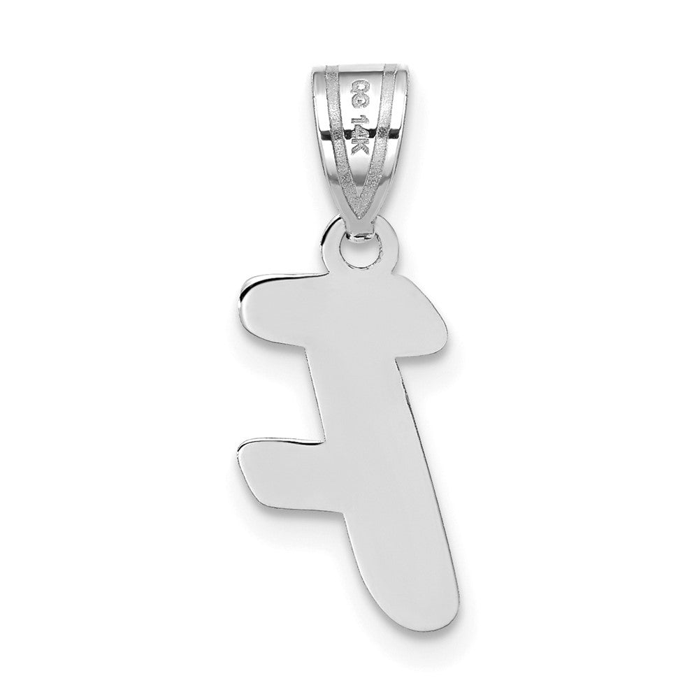 FJC Finejewelers 14 kt White Gold Polished Script Letter F Initial Charm