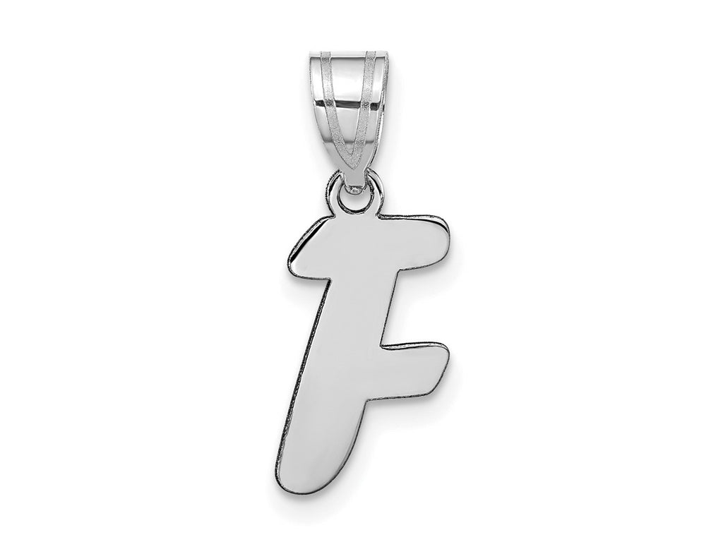 FJC Finejewelers 14 kt White Gold Polished Script Letter F Initial Charm
