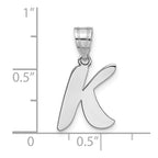 FJC Finejewelers 14 kt White Gold Polished Script Letter K Initial Charm