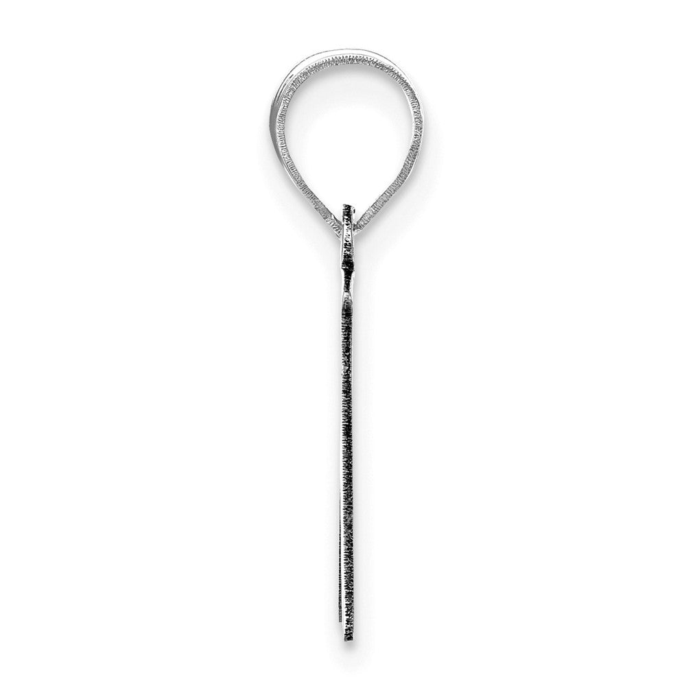 FJC Finejewelers 14 kt White Gold Polished Script Letter N Initial Charm