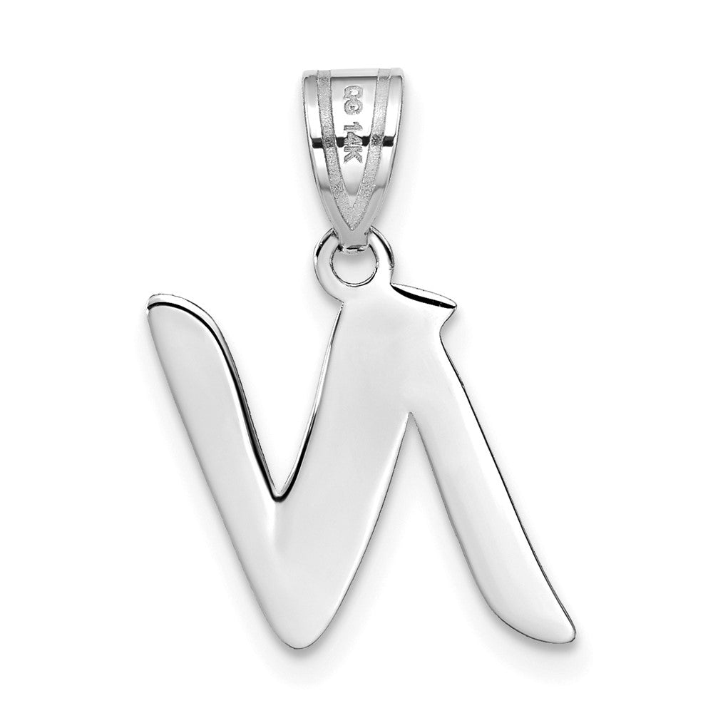 FJC Finejewelers 14 kt White Gold Polished Script Letter N Initial Charm