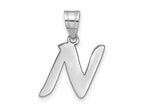 FJC Finejewelers 14 kt White Gold Polished Script Letter N Initial Charm
