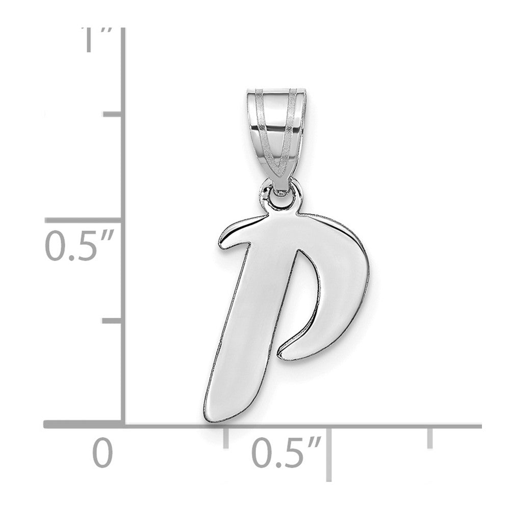 FJC Finejewelers 14 kt White Gold Polished Script Letter P Initial Charm