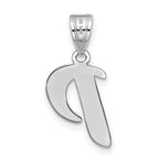 FJC Finejewelers 14 kt White Gold Polished Script Letter P Initial Charm