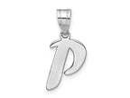 FJC Finejewelers 14 kt White Gold Polished Script Letter P Initial Charm