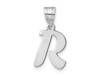 FJC Finejewelers 14 kt White Gold Polished Script Letter R Initial Charm