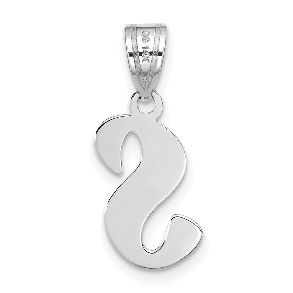 FJC Finejewelers 14 kt White Gold Polished Script Letter S Initial Charm