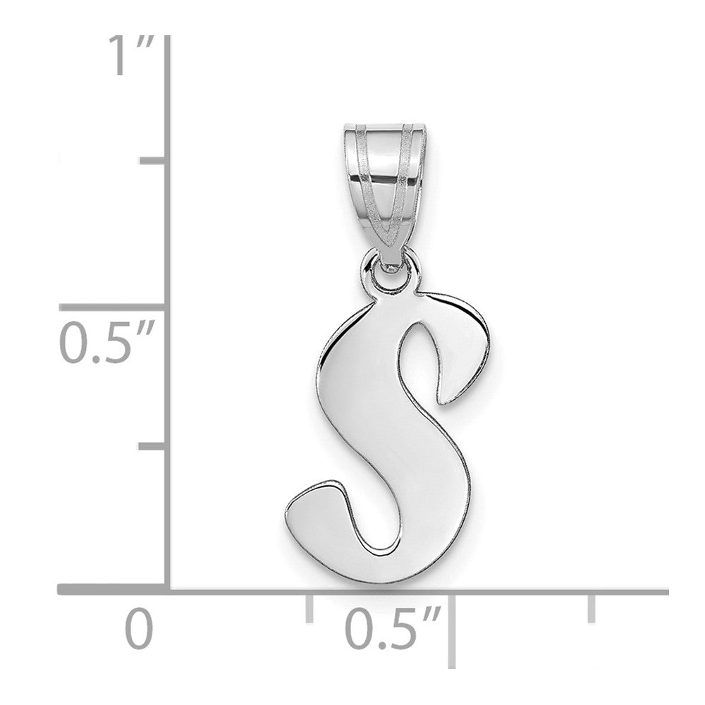 FJC Finejewelers 14 kt White Gold Polished Script Letter S Initial Charm