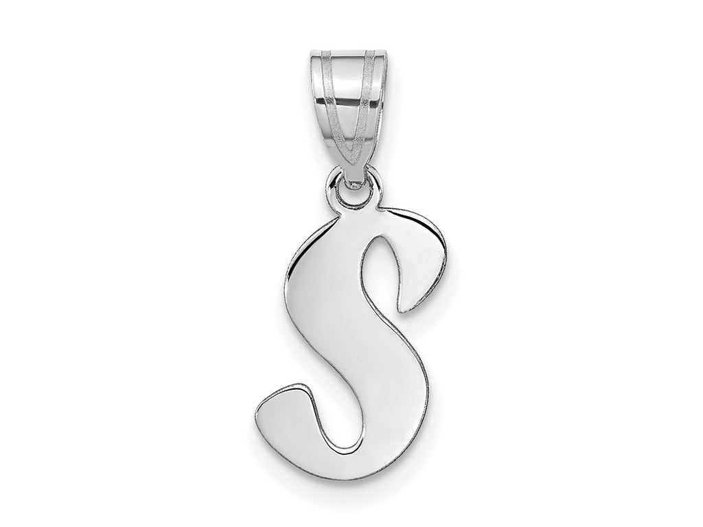 FJC Finejewelers 14 kt White Gold Polished Script Letter S Initial Charm
