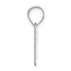 FJC Finejewelers 14 kt White Gold Polished Script Letter V Initial Charm