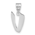 FJC Finejewelers 14 kt White Gold Polished Script Letter V Initial Charm