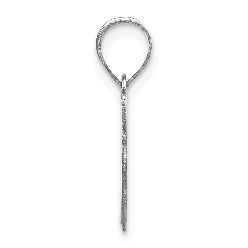 FJC Finejewelers 14 kt White Gold Polished Script Letter W Initial Charm