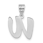 FJC Finejewelers 14 kt White Gold Polished Script Letter W Initial Charm