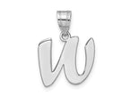 FJC Finejewelers 14 kt White Gold Polished Script Letter W Initial Charm