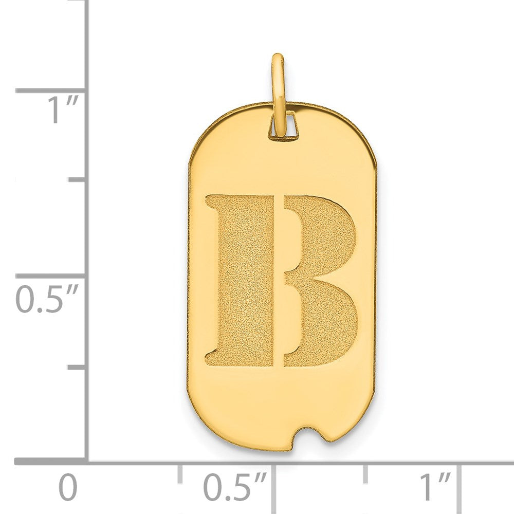 FJC Finejewelers 14 kt Yellow Gold Polished Letter B Initial Dog Tag Charm 24 x 13 mm