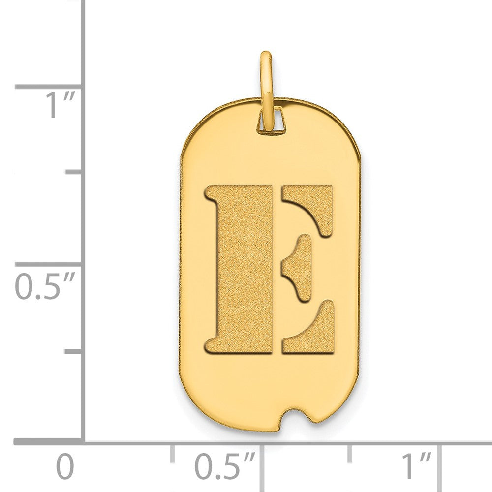 FJC Finejewelers 14 kt Yellow Gold Polished Letter E Initial Dog Tag Charm 24 x 13 mm