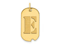 FJC Finejewelers 14 kt Yellow Gold Polished Letter E Initial Dog Tag Charm 24 x 13 mm