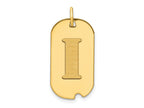 FJC Finejewelers 14 kt Yellow Gold Polished Letter I Initial Dog Tag Charm 24 x 13 mm