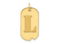 FJC Finejewelers 14 kt Yellow Gold Polished Letter L Initial Dog Tag Charm 24 x 13 mm
