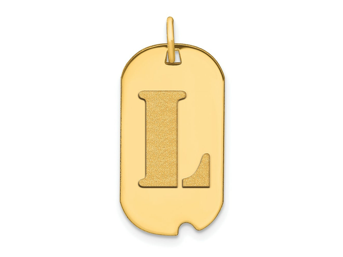 FJC Finejewelers 14 kt Yellow Gold Polished Letter L Initial Dog Tag Charm 24 x 13 mm