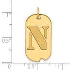 FJC Finejewelers 14 kt Yellow Gold Polished Letter N Initial Dog Tag Charm 24 x 13 mm