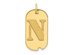 FJC Finejewelers 14 kt Yellow Gold Polished Letter N Initial Dog Tag Charm 24 x 13 mm