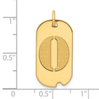 FJC Finejewelers 14 kt Yellow Gold Polished Letter O Initial Dog Tag Charm 24 x 13 mm