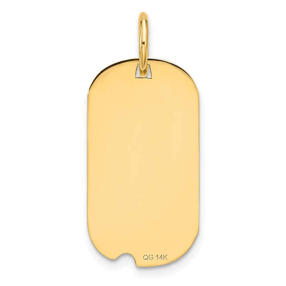 FJC Finejewelers 14 kt Yellow Gold Polished Letter P Initial Dog Tag Charm 24 x 13 mm