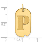FJC Finejewelers 14 kt Yellow Gold Polished Letter P Initial Dog Tag Charm 24 x 13 mm