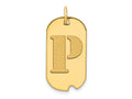 FJC Finejewelers 14 kt Yellow Gold Polished Letter P Initial Dog Tag Charm 24 x 13 mm