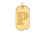 FJC Finejewelers 14 kt Yellow Gold Polished Letter P Initial Dog Tag Charm 24 x 13 mm