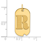 FJC Finejewelers 14 kt Yellow Gold Polished Letter R Initial Dog Tag Charm 24 x 13 mm