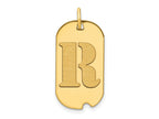FJC Finejewelers 14 kt Yellow Gold Polished Letter R Initial Dog Tag Charm 24 x 13 mm
