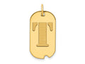 FJC Finejewelers 14 kt Yellow Gold Polished Letter T Initial Dog Tag Charm 24 x 13 mm