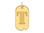 FJC Finejewelers 14 kt Yellow Gold Polished Letter T Initial Dog Tag Charm 24 x 13 mm