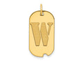 FJC Finejewelers 14 kt Yellow Gold Polished Letter W Initial Dog Tag Charm 24 x 13 mm