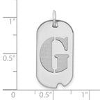 FJC Finejewelers 14 kt White Gold Polished Letter G Initial Dog Tag Charm 24 x 13 mm