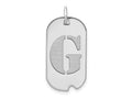 FJC Finejewelers 14 kt White Gold Polished Letter G Initial Dog Tag Charm 24 x 13 mm