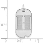 FJC Finejewelers 14 kt White Gold Polished Letter H Initial Dog Tag Charm 24 x 13 mm