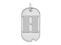 FJC Finejewelers 14 kt White Gold Polished Letter H Initial Dog Tag Charm 24 x 13 mm