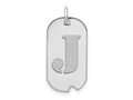 FJC Finejewelers 14 kt White Gold Polished Letter J Initial Dog Tag Charm 24 x 13 mm