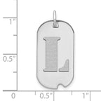 FJC Finejewelers 14 kt White Gold Polished Letter L Initial Dog Tag Charm 24 x 13 mm