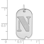 FJC Finejewelers 14 kt White Gold Polished Letter N Initial Dog Tag Charm 24 x 13 mm